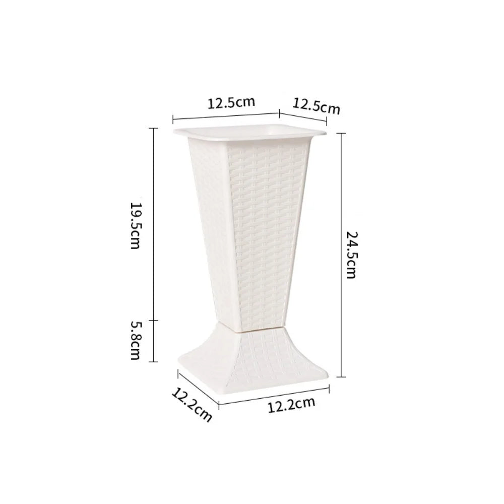 Nordic Minimalist White Plastic Flower Vase | Desktop Decor