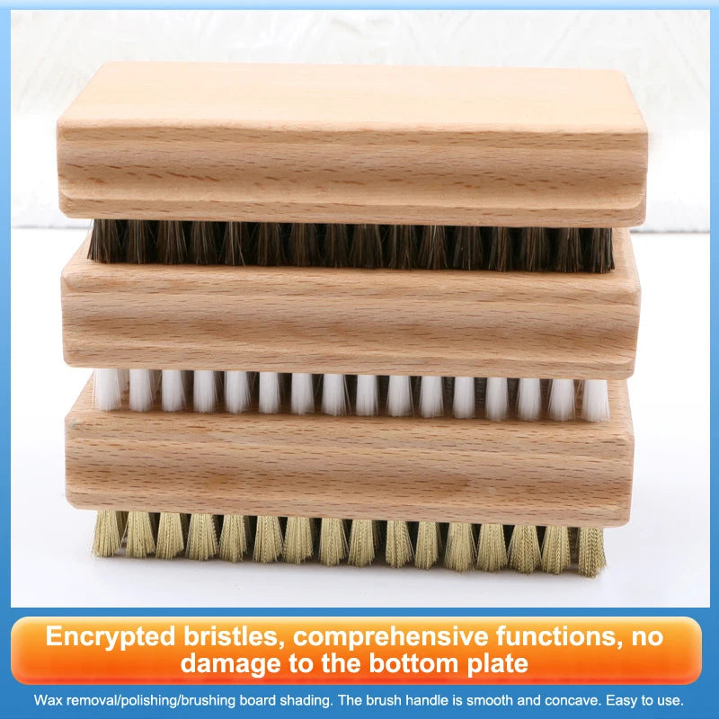 Ski Wax Brush – Brass, Nylon & Horsehair Wooden Handle