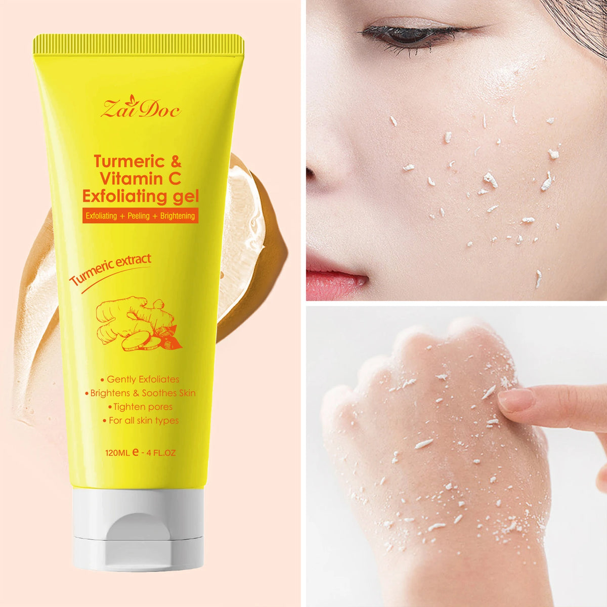 Turmeric Vitamin C Exfoliating Face Gel 120ml | Pore Cleanse