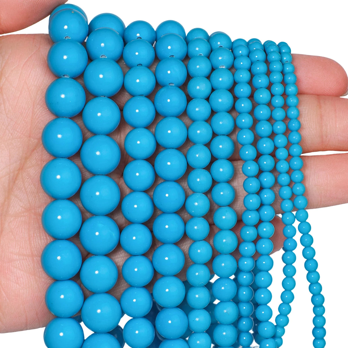 Turquoise Blue Howlite Round Beads 3–10mm | DIY Jewelry Making