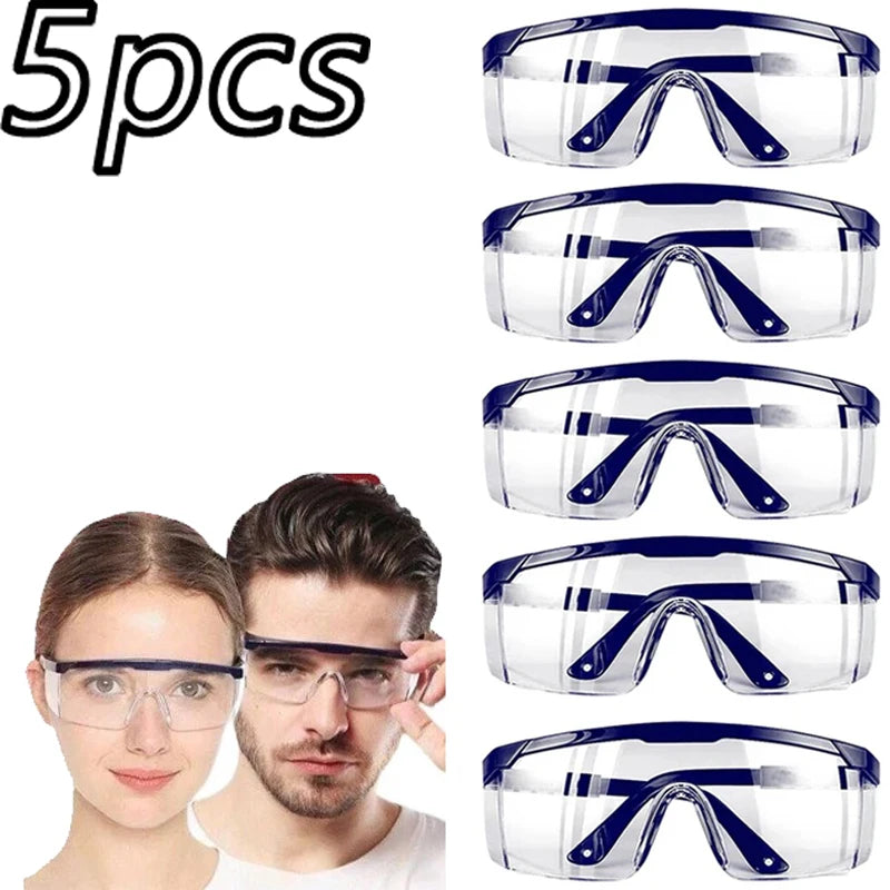 5-Pack Safety Goggles – Anti-Fog Dustproof Clear Lens Protection