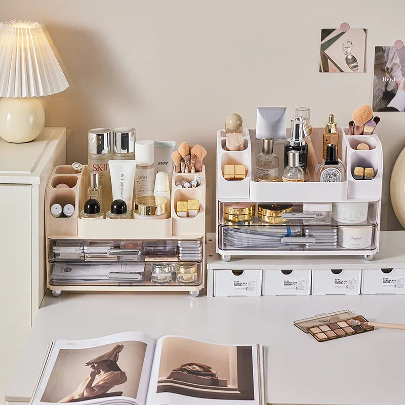 SAMMY Large Makeup Organizer – Dustproof Vanity Storage Box