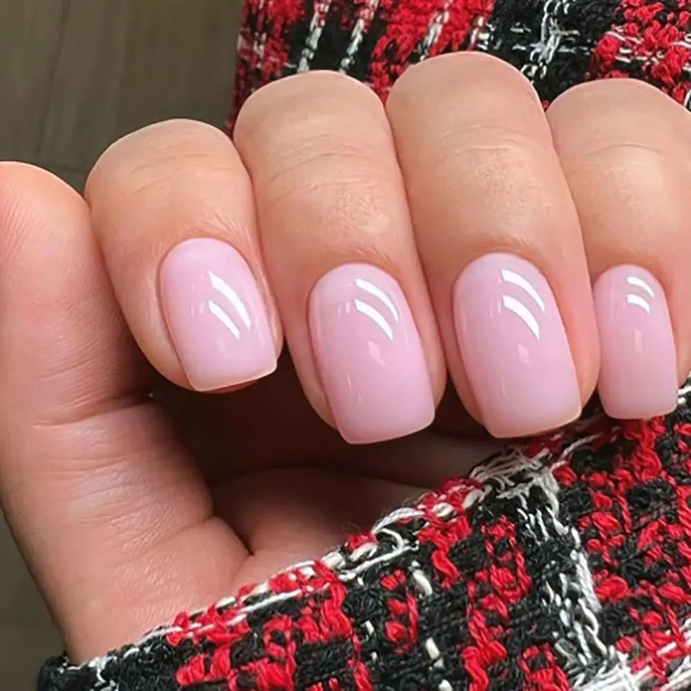 Square Press-On Nails – Nude Pink Full Cover 24pcs | SAMMY
