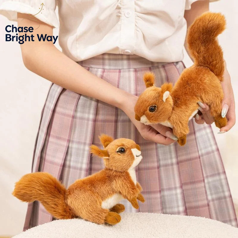 Realistic Squirrel Stuffed Plush Toy – Soft Animal Doll 16cm