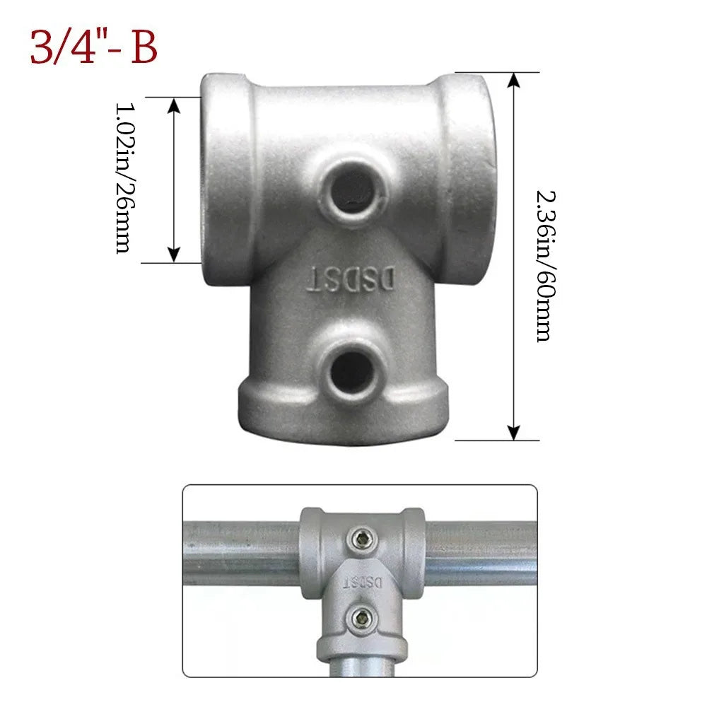 Aluminum Alloy Circular Pipe Connector 20mm 25mm Frame Fastener