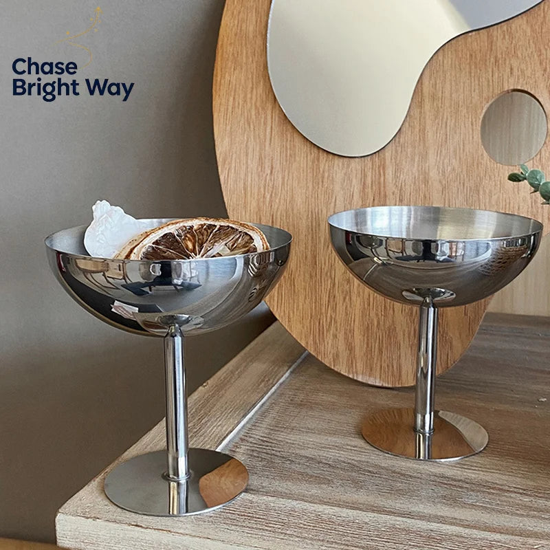 Stainless Steel Goblet Cup – Ice Cream & Dessert Bowl