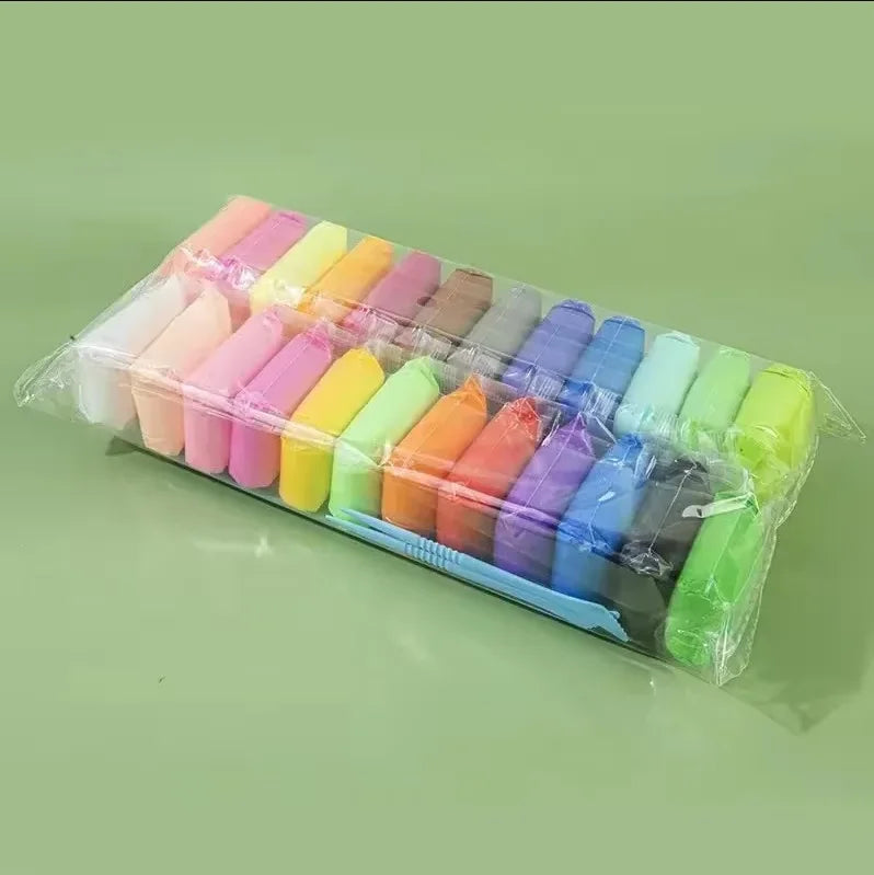 36-Color Air-Dry Clay Set with Carving Tools – Non-Toxic Kids