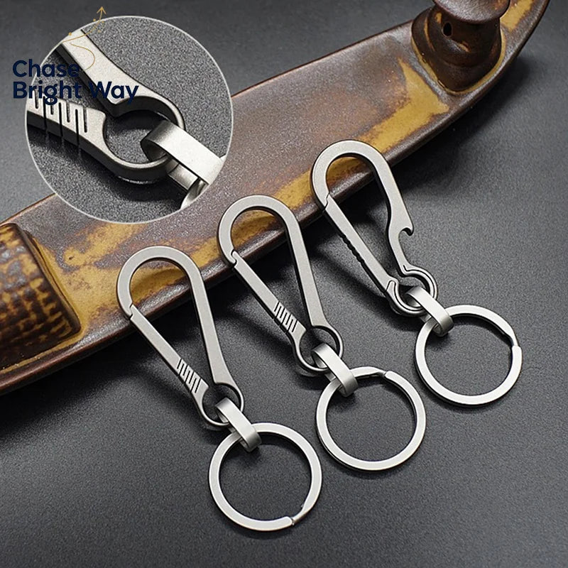 Titanium Alloy EDC Carabiner Keychain – Bottle Opener Key Ring