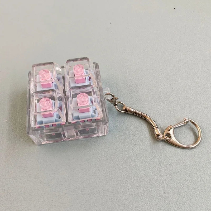 Mini Keyboard Fidget Keychain – Crystal Keycap Sensory Toy