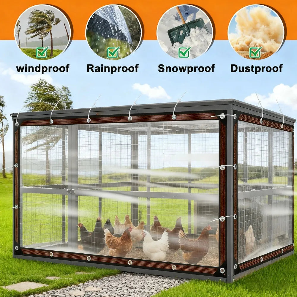 Semi-Transparent PE Chicken Coop Cover – Waterproof 2x3m