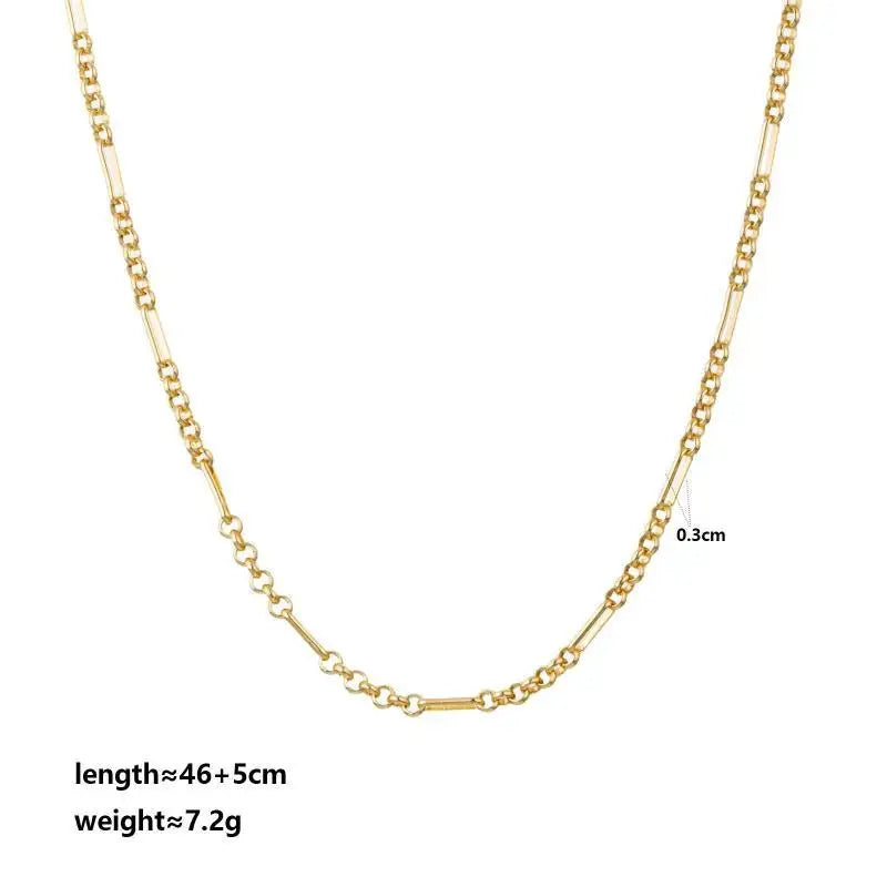 Women's Dainty CZ Pendant Necklace | Mixed Metal Bead Chain