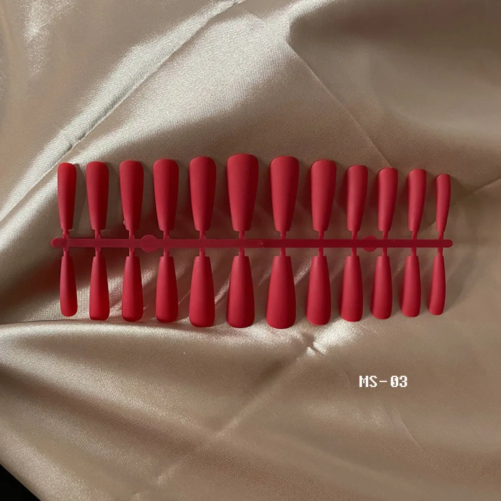 Matte Ballerina False Nails – 24pc French DIY Nail Tips