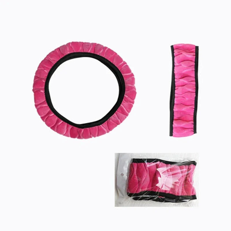 Short-Fur Plush Steering Wheel Cover – Winter Warm 37–39CM