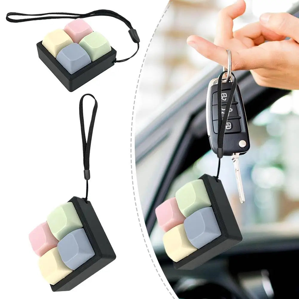 Mini Keyboard Fidget Keychain – 2/3/4 Clicky Keys Toy | Kids & Adults