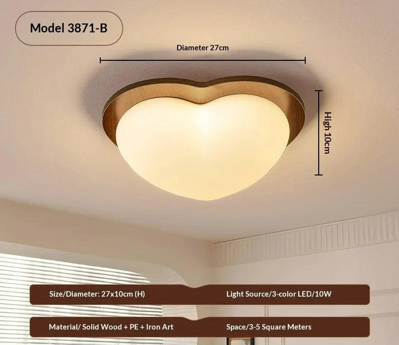 Walnut Wood Full Spectrum Dimmable LED Ceiling Light | E27