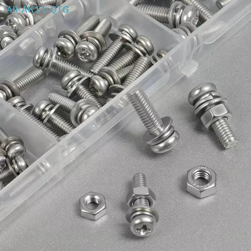 M2–M5 Hex Bolt Nut & Washer Kit – 120 or 380 Pieces