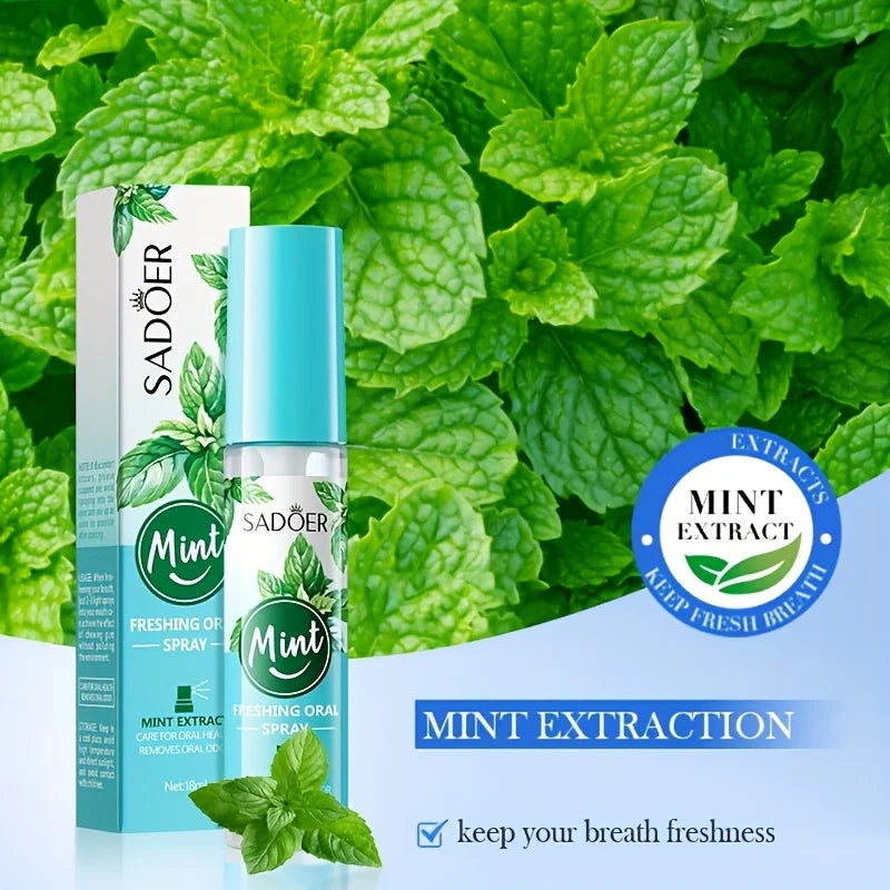 SADOER Mint Breath Freshener Spray – Alcohol-Free 5-Pack
