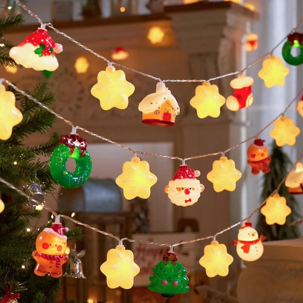 3D Christmas LED String Lights – 20 LED Battery Powered, 3M