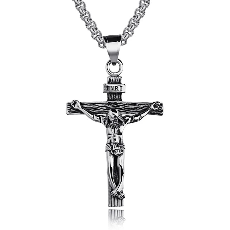 Cross Pendant Necklace – Stainless Steel Religious Jewelry