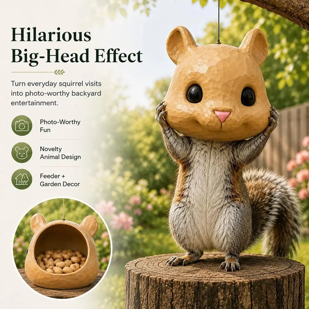 Dinosaur Squirrel Head Feeder – Colorful Plastic Garden Ornament