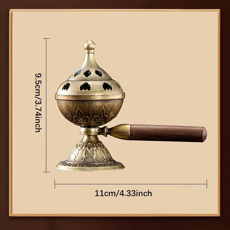 Rotating Handheld Coil Incense Burner – Zinc Alloy Holder