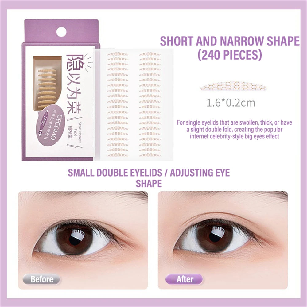 240 PCS Double Eyelid Tape Stickers – Invisible Natural Lift