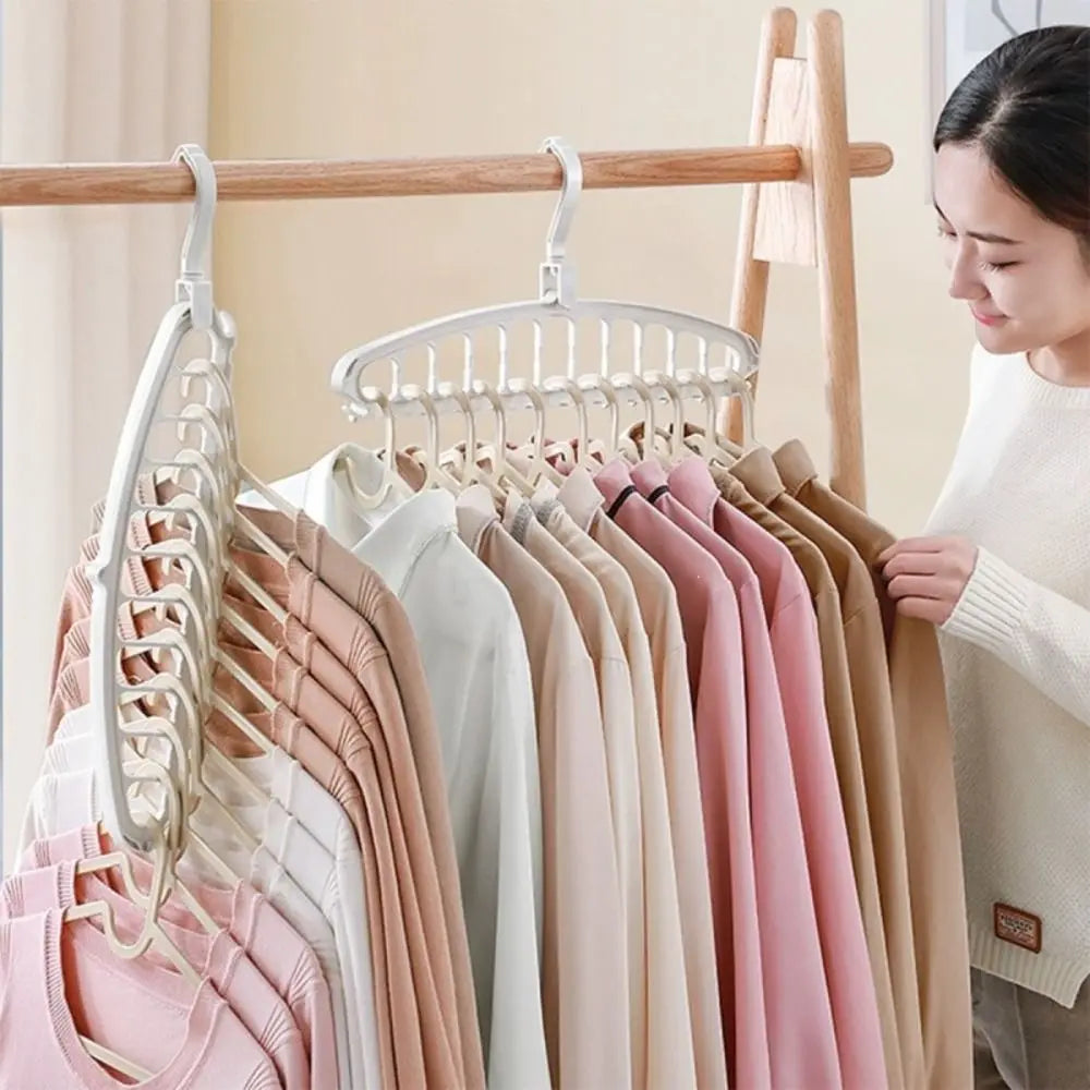 Folding Rotating Clothes Hanger – 11-Slot Space-Saving Rack