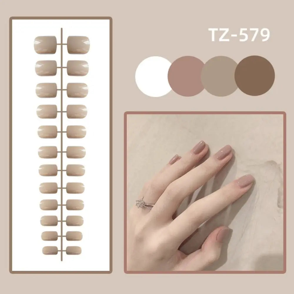 24-Pack Short Square Press-On Nails – Full Cover Solid Color