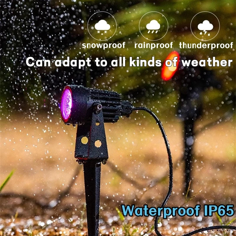 Outdoor RGB LED Lawn Spike Lamp IP65 Remote Control Garden Light