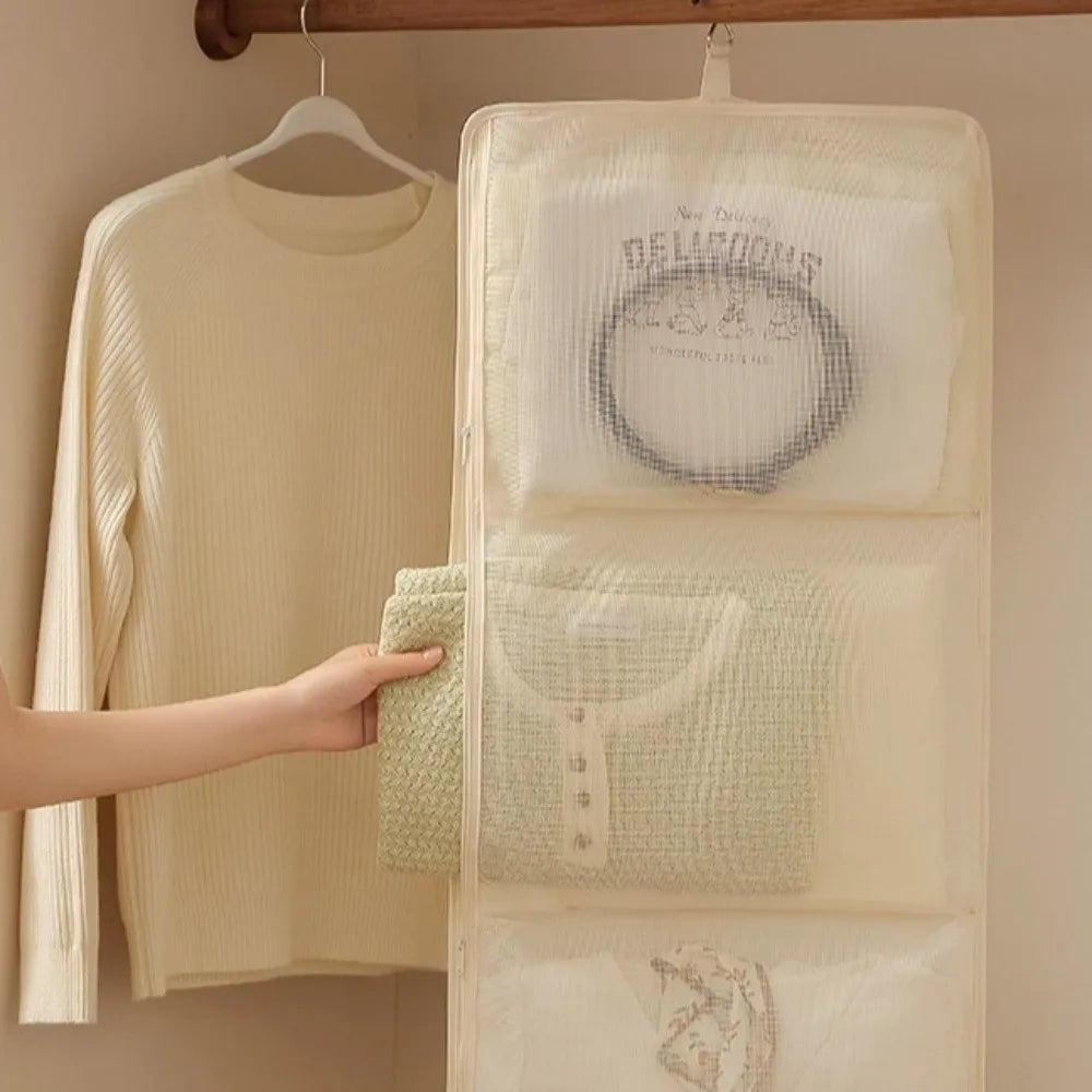 Hanging Clothes Organizer – Foldable Twill Fabric Multi-Pocket