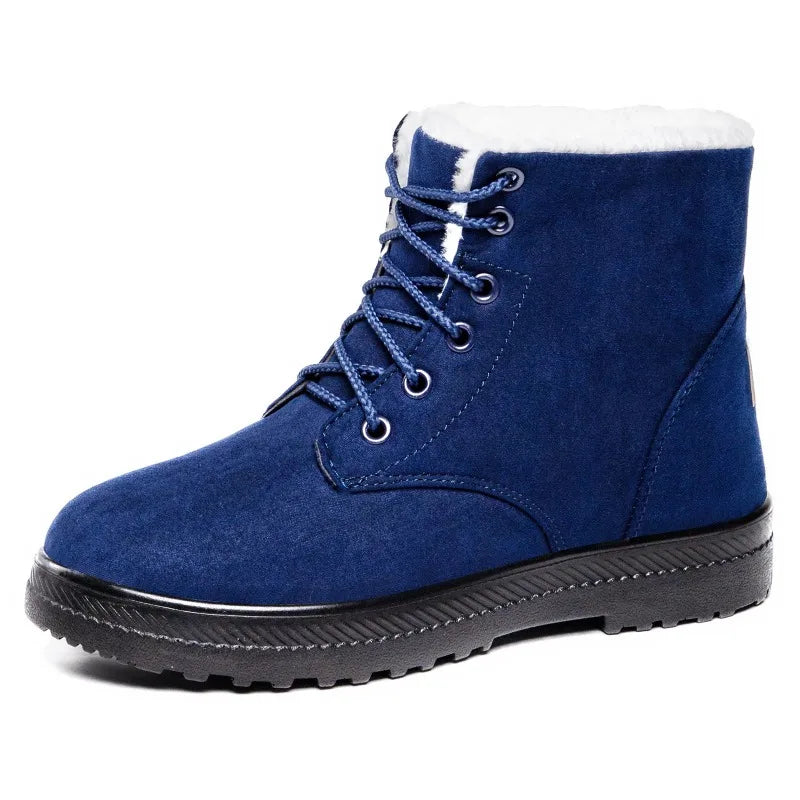 Women's Fur-Lined Waterproof Snow Boots – Warm Platform Ankle