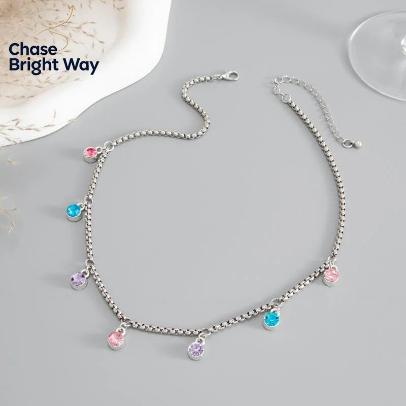 Rhinestone Pendant Choker Necklace – Y2K Adjustable Women's