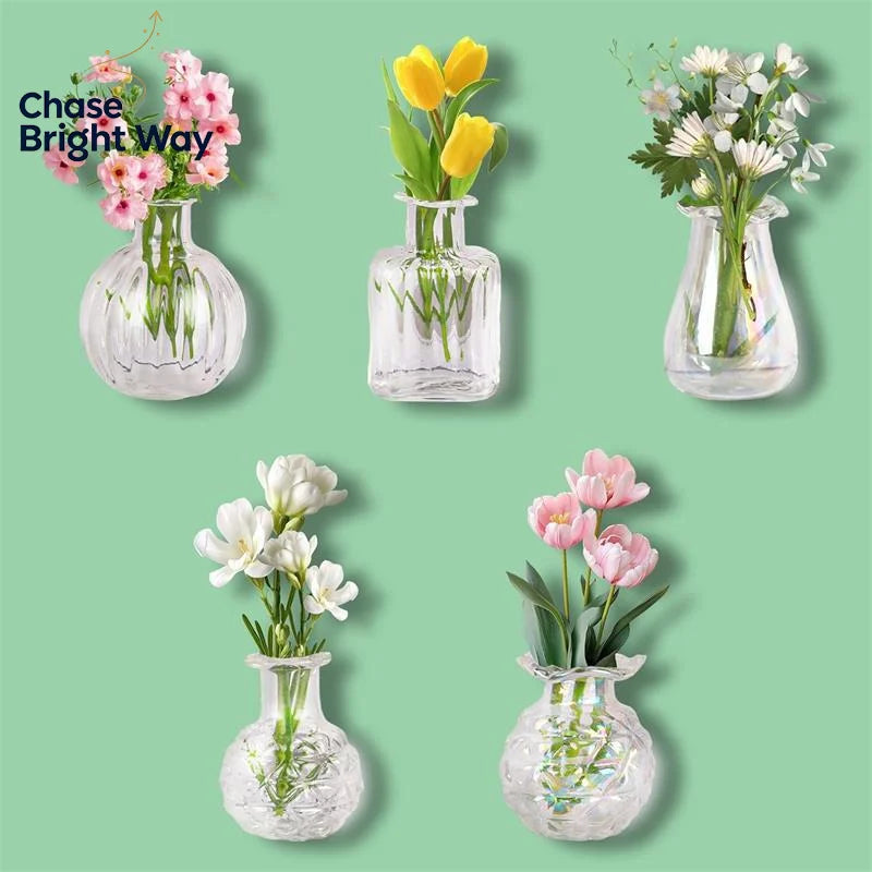 Mini Clear Glass Flower Vases Set of 1 or 5 | Home Décor