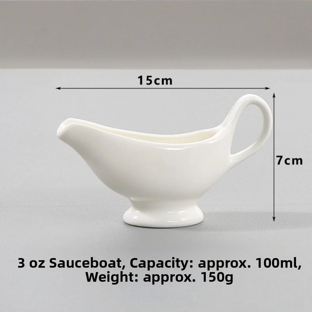 White Ceramic Creamer Pot – Mini Milk & Seasoning Jar