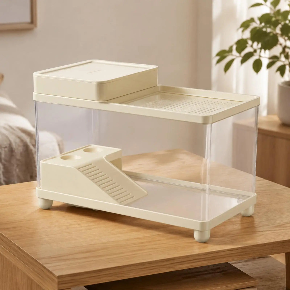 Reptile Terrarium Tank – Ventilated Cover & Clear Walls