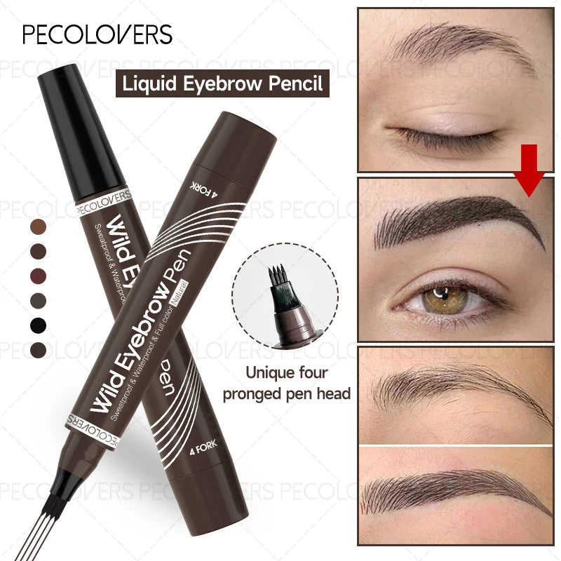 SAMMY 4-Head Waterproof Eyebrow Pen – Long-Lasting Brow Pencil