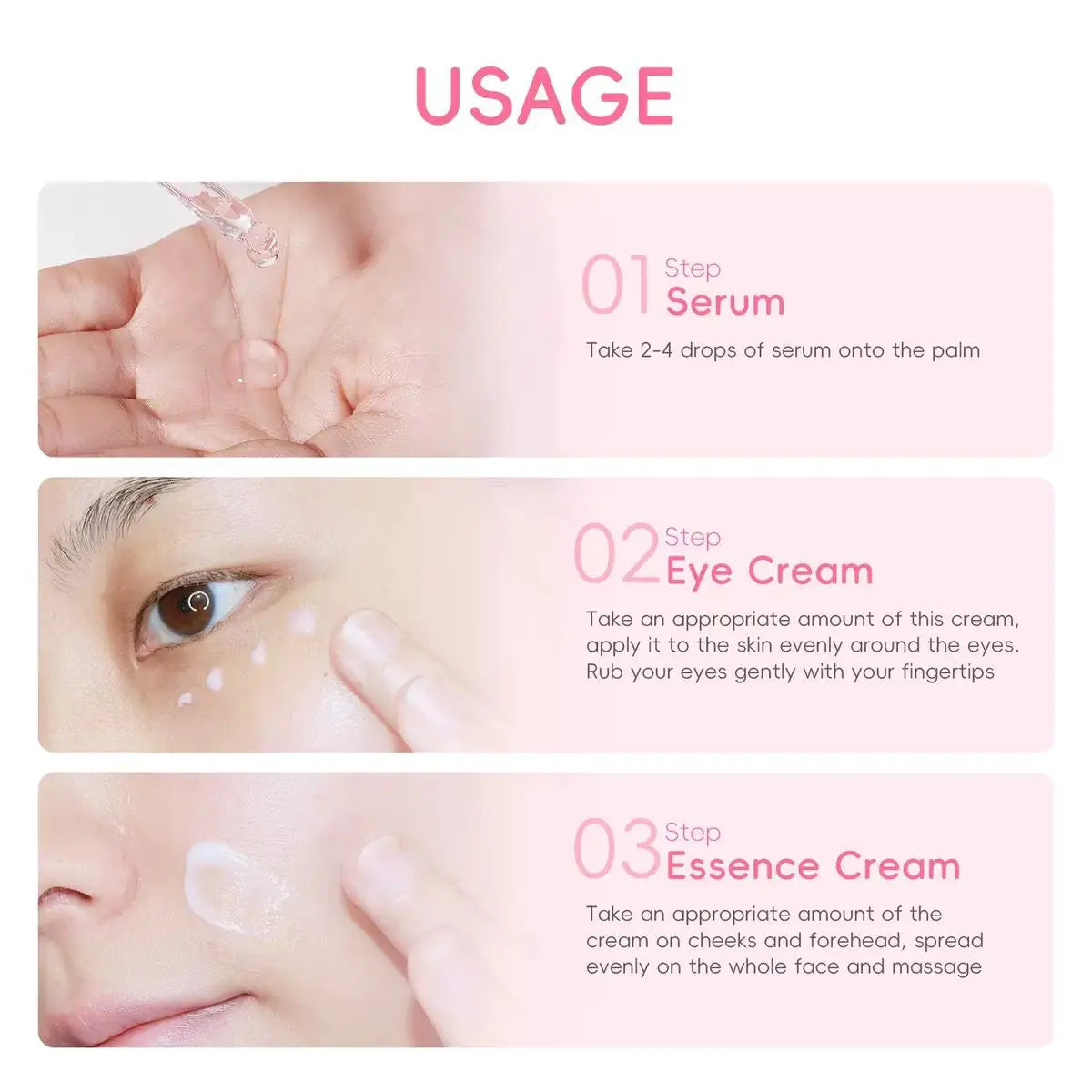 Sakura Skincare 3-Piece Set – Serum, Eye Cream & Essence