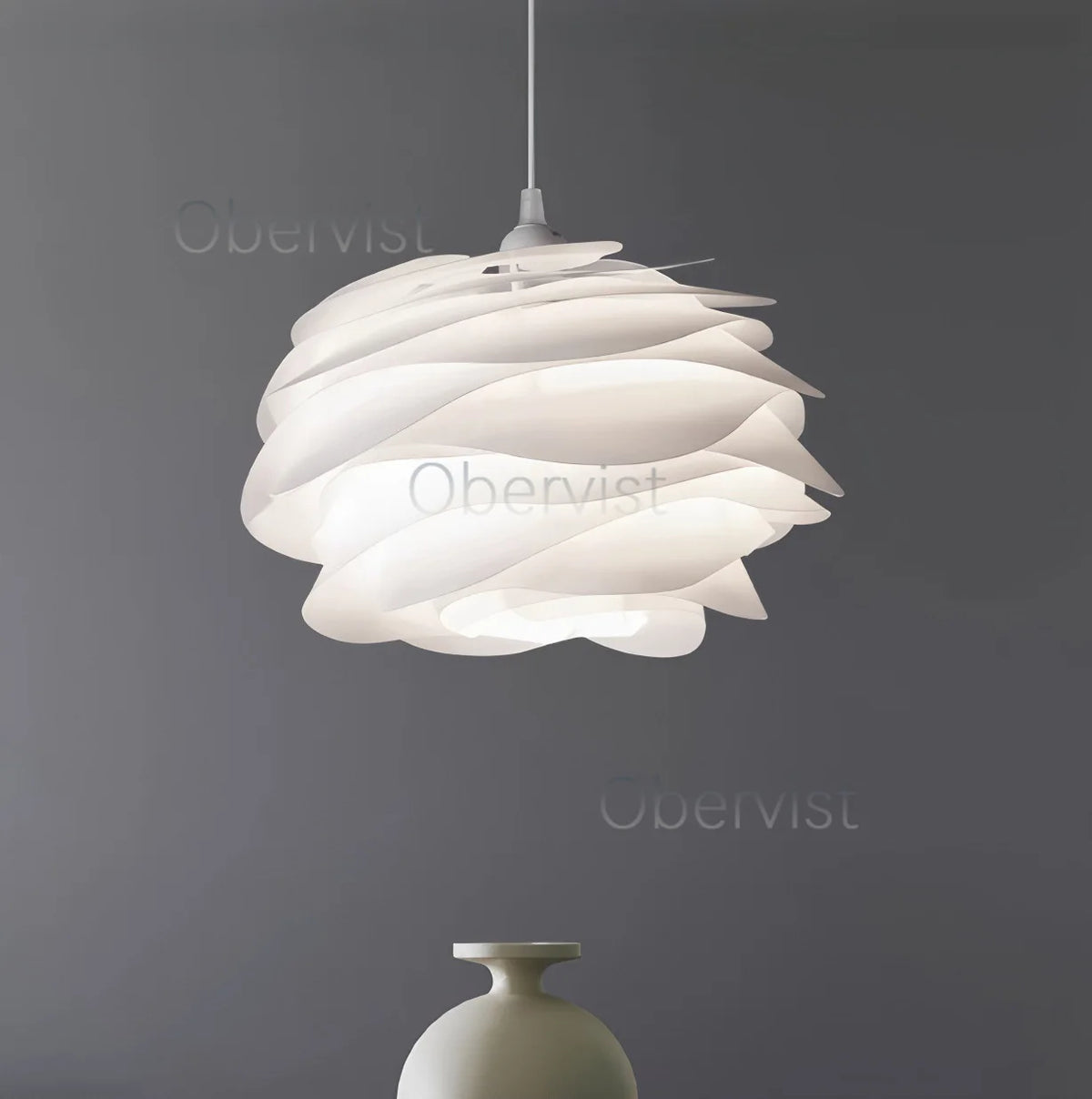 White Rose Petal Pendant Light – Acrylic Chandelier E27