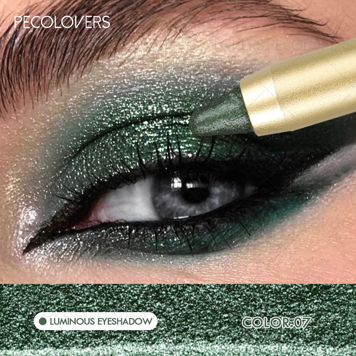 PECOLOVERS Waterproof Eyeshadow Stick – Glitter & Matte Dual-End