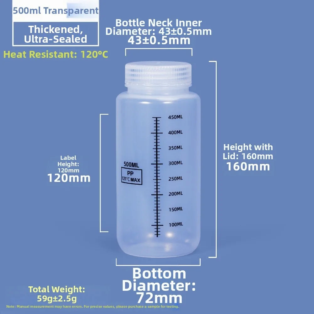 Wide Mouth Reagent Bottle Transparent Plastic 30–1000ml