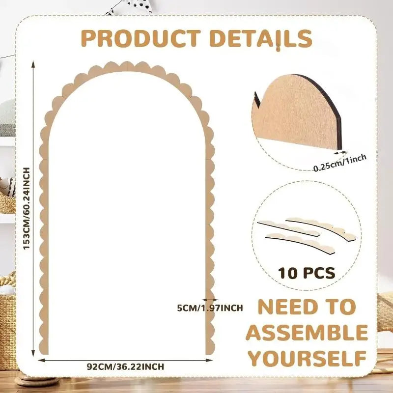 DIY Scalloped Wood Arch Wall Décor – Unfinished Wooden Frame