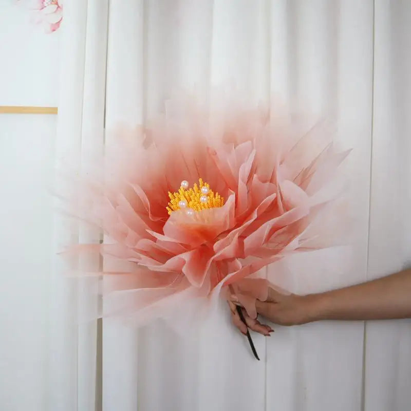 Giant Organza Artificial Flower with Pearl Stamen – Wedding Decor