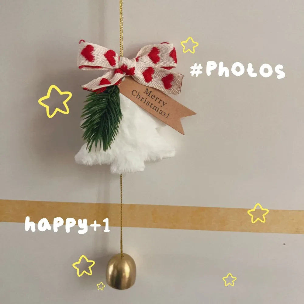 Plush Christmas Bell Pendant – Cute Festive Tree Ornament