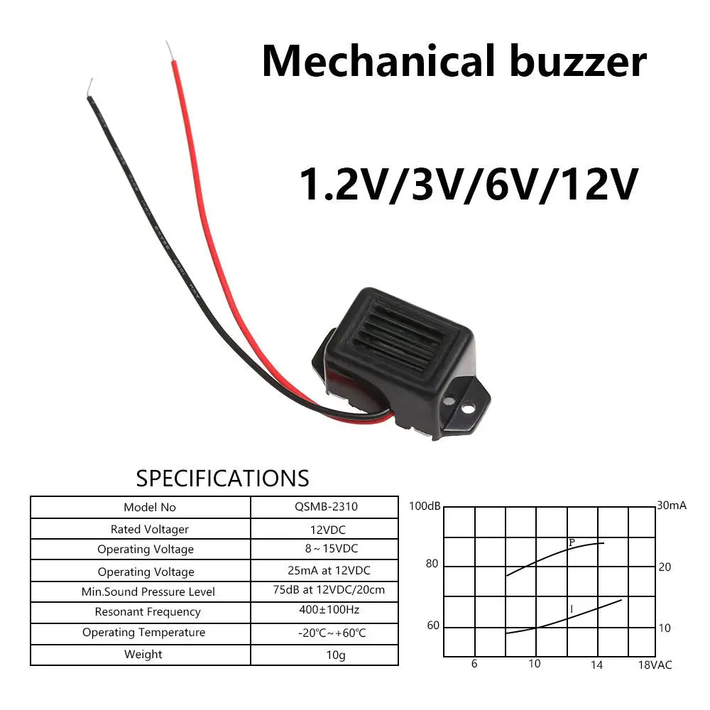 Mini 85dB Electronic Buzzer Alarm – Constant Tone Beeper 33.5mm