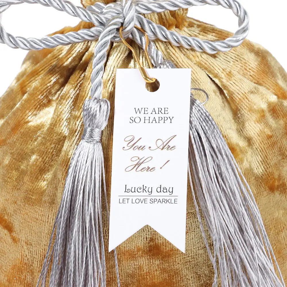 Velvet Drawstring Candy Bags – Tassel Gift Pouches for Weddings