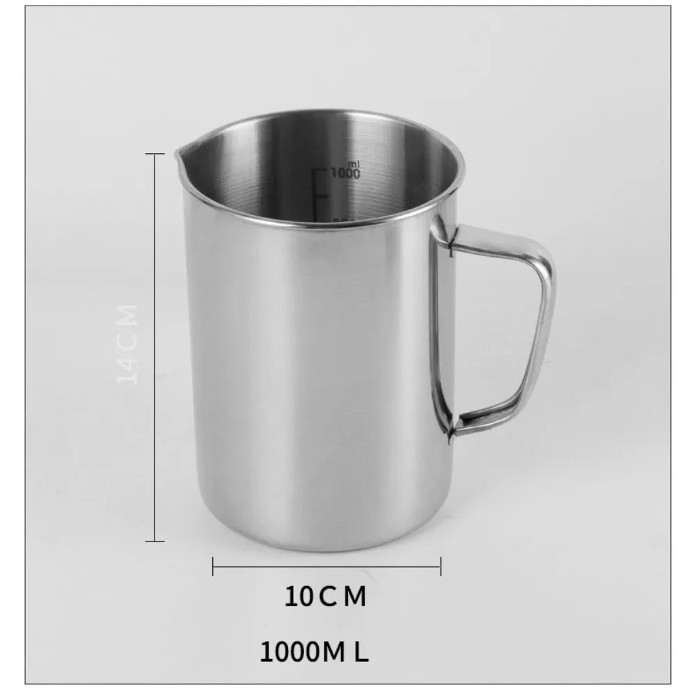 Stainless Steel Measuring Cup 500ml–2000ml | Milk Frothing Pitcher