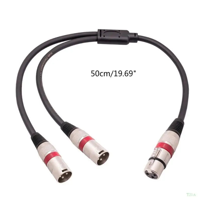 3-Pin XLR Female to Dual XLR Male Y Splitter Cable 0.5M