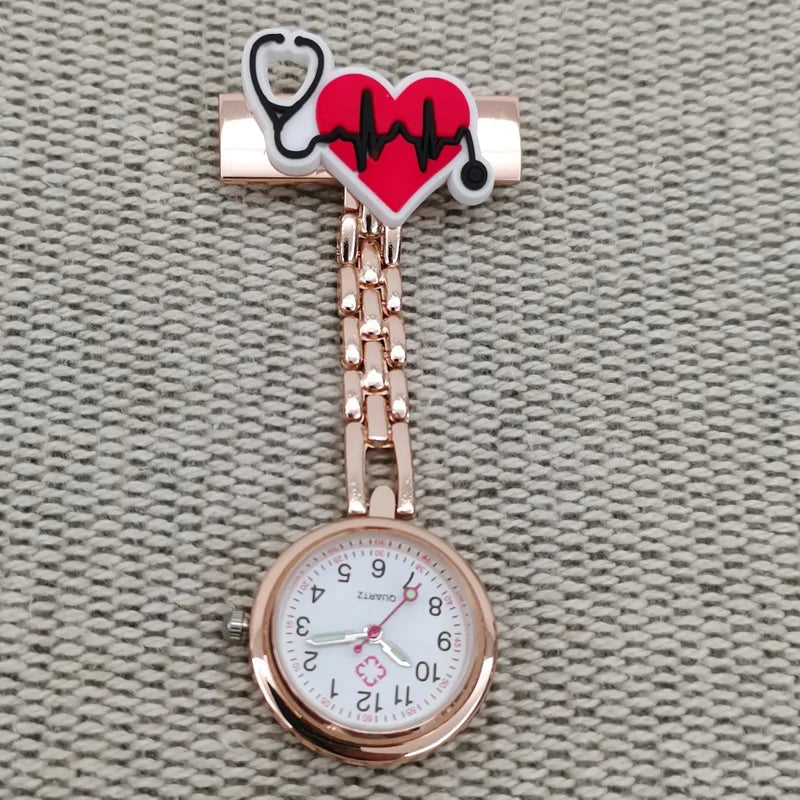 Stethoscope Pin Brooch Nurse FOB Pocket Watch | Quartz