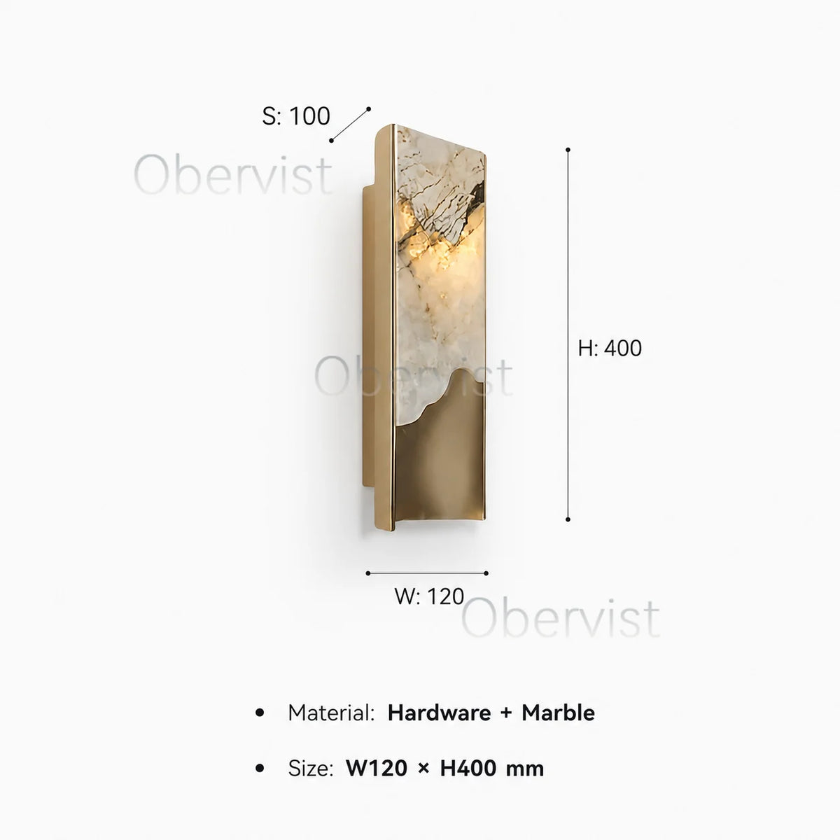 Slim Marble LED Wall Sconce – Vertical Ambient Wall Light