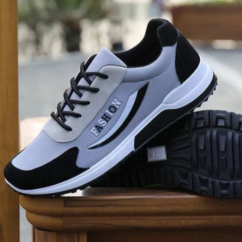 LEDP Men's Breathable Canvas Sneakers – Non-Slip Lace-Up